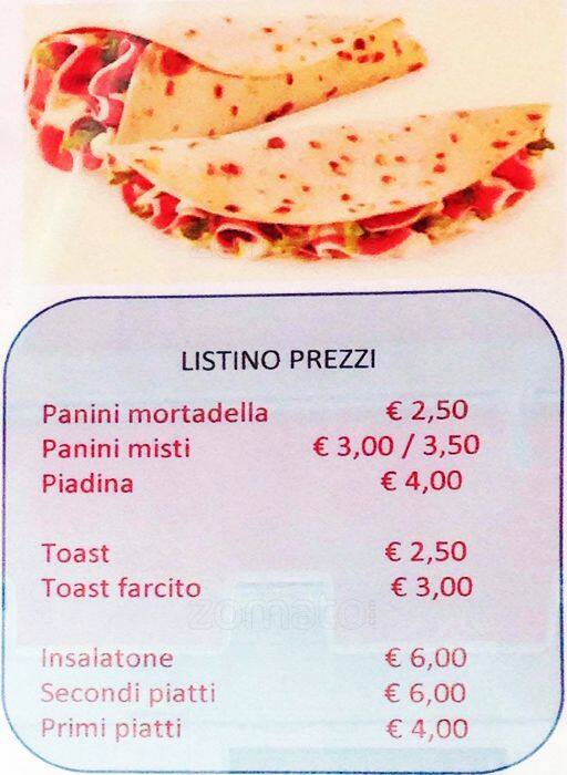 Menu di Bar Gloria Fortuna Di Vittuozzo Valentina 