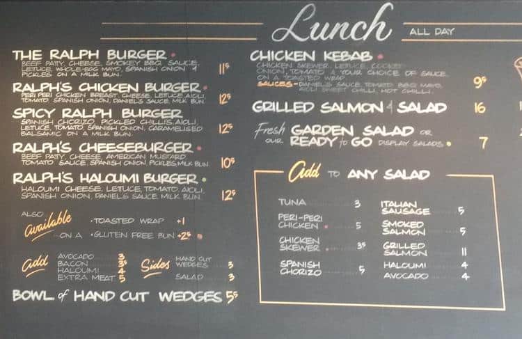 ralph's coffee bar menu