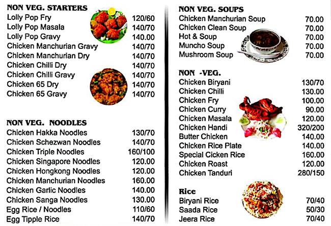 Shifa Restaurant menu