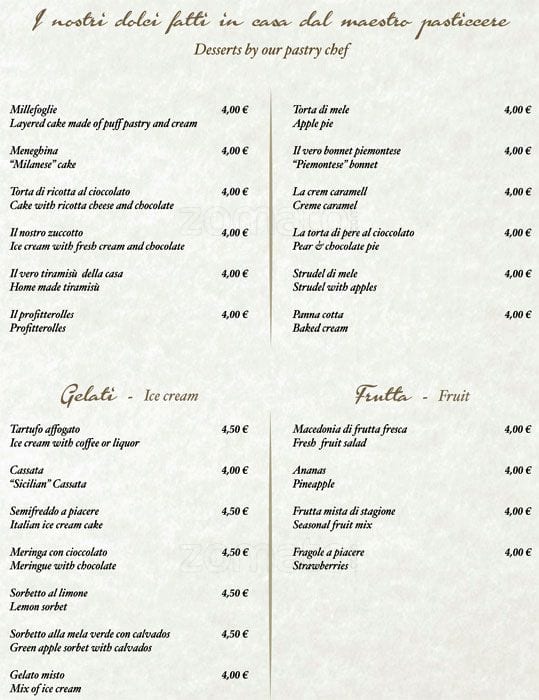 Menu di Pizzeria Ristorante Salernitano 