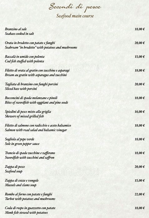 Menu di Pizzeria Ristorante Salernitano 