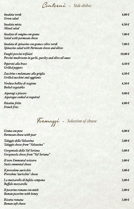 Menu di Pizzeria Ristorante Salernitano 