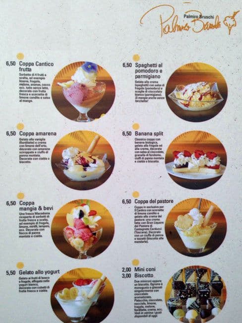 Menu di Ristorante @ il Cantico 