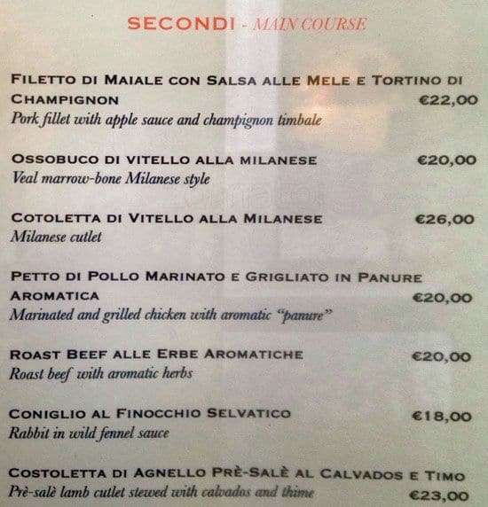 Menu di Babette 