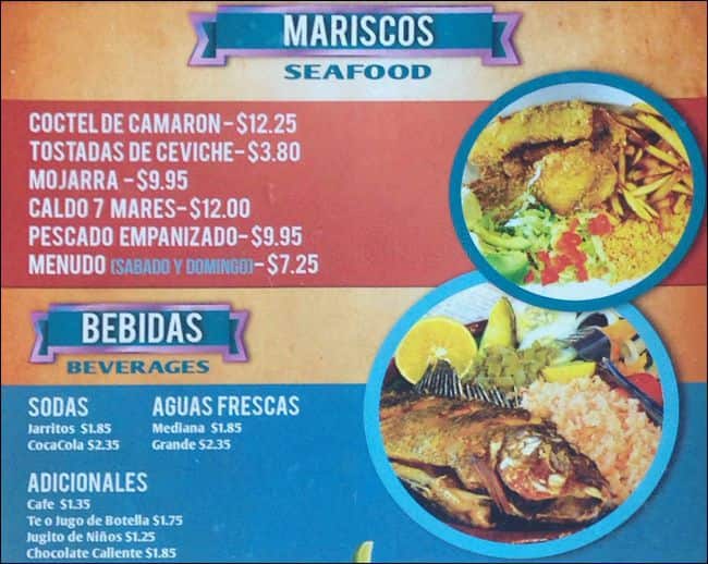 Menu at Tacos y Salsas restaurant, Westminster, Federal Blvd