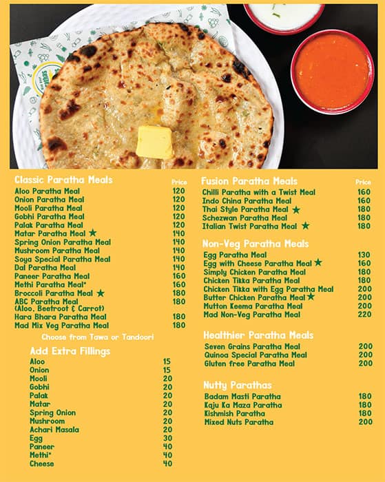 Menu of MOPP, Sector 43, Gurgaon