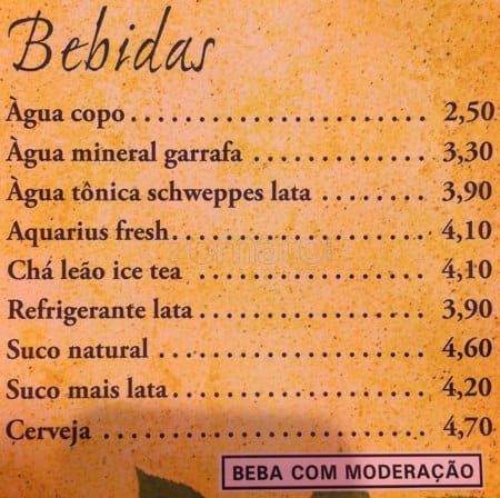 Restaurante Abbraccio cardápio