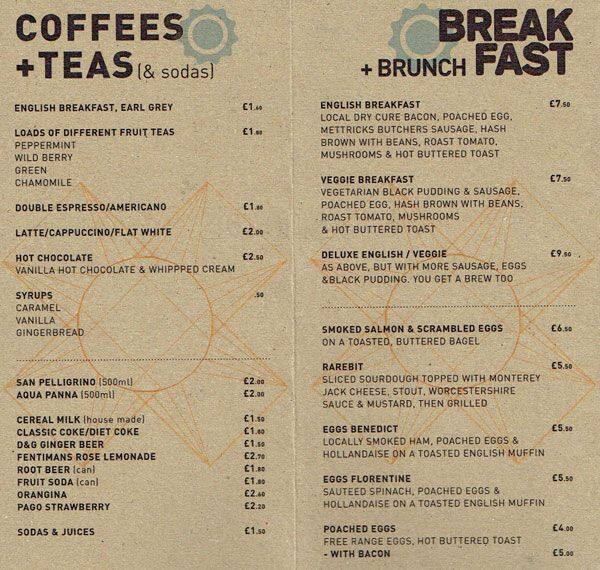 Terrace menu