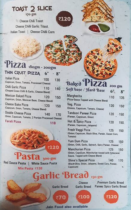 Shiva's Coffee Bar (Sargasan) menu