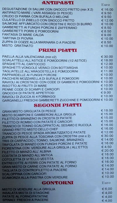Menu di Richard Ristorante 