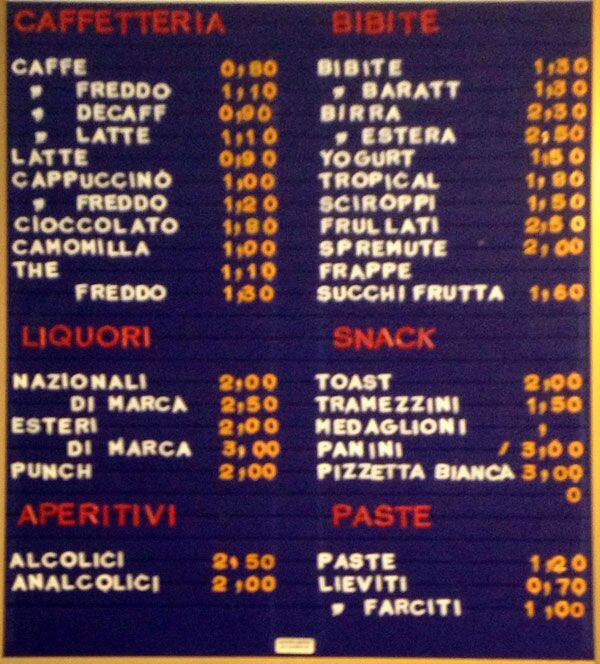 Dolce Caffe' Speisekarte