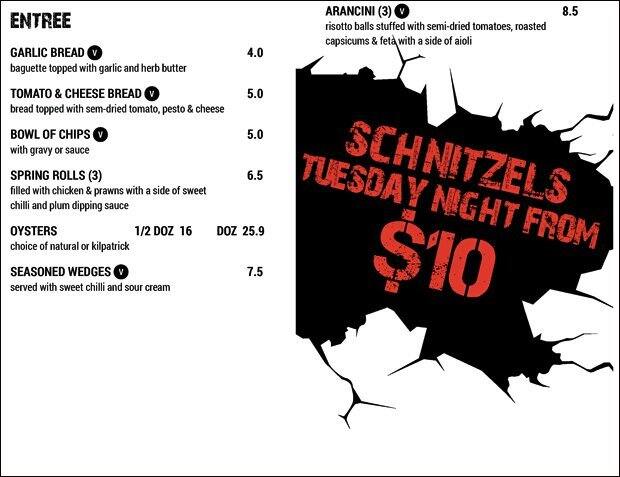 Menu at Bridgeway Hotel pub & bar, Pooraka