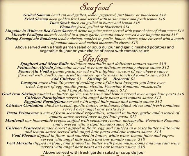 Menu at The Randazzo's Grid Iron pub & bar, Charlotte