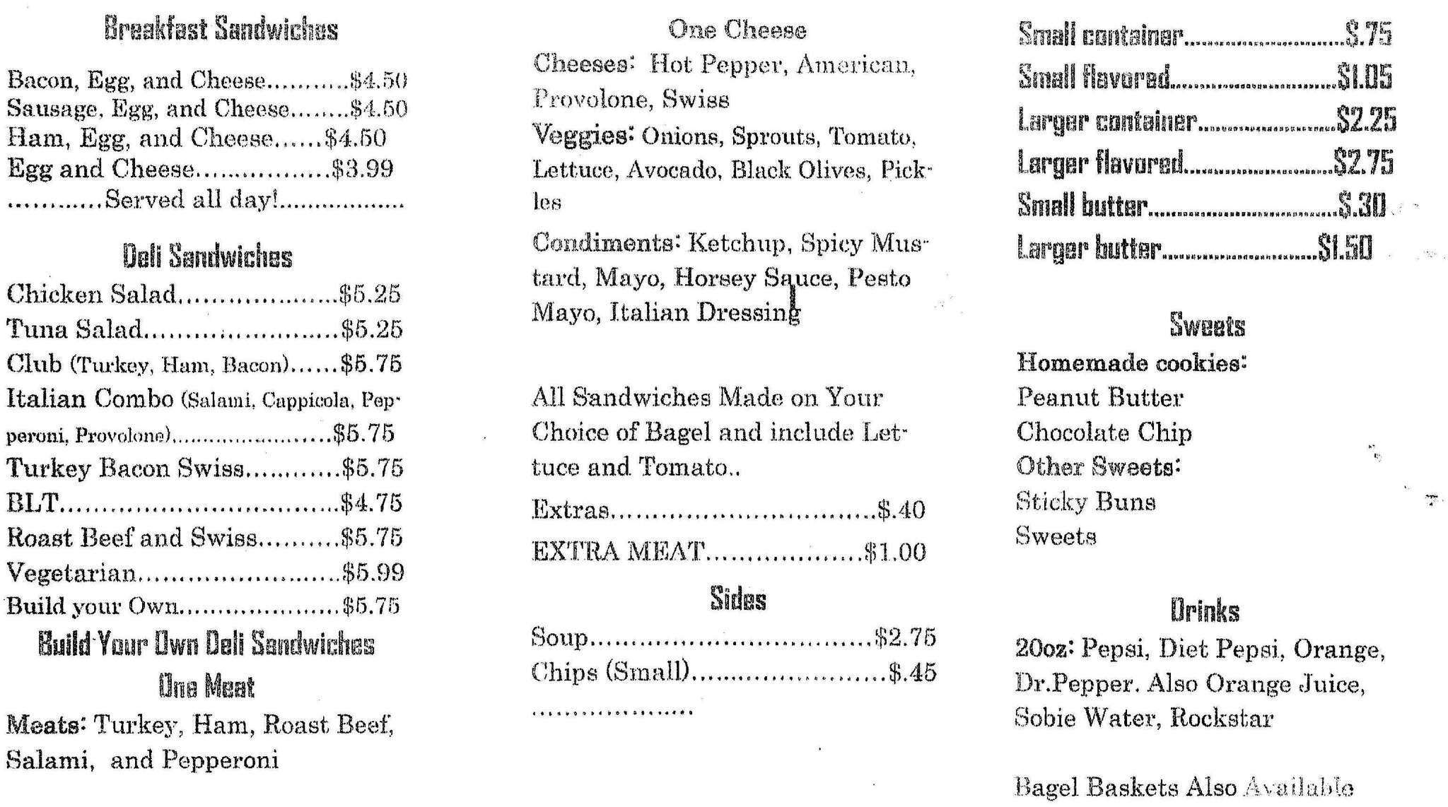 Jo's Brooklyn Bagel Menu, Menu for Jo's Brooklyn Bagel, Erie, Erie