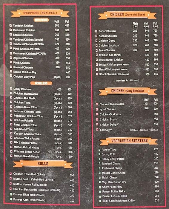 Bar be que menu discount