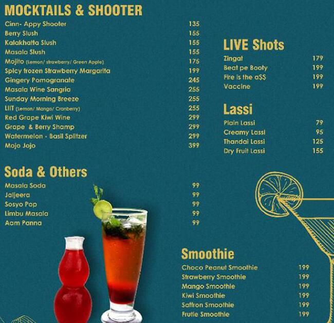 Menu at Cafe Beats Arena, Surat