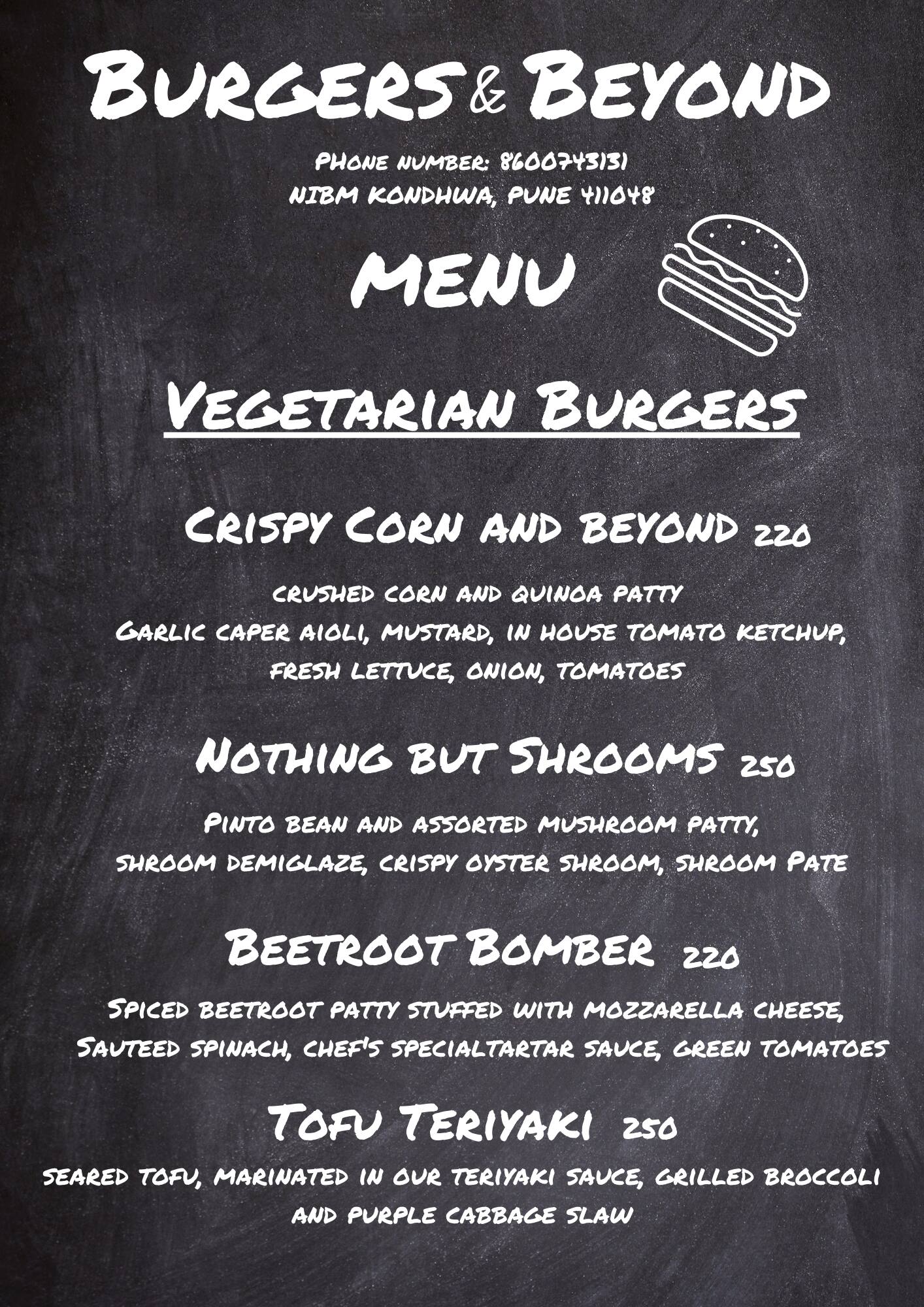 Buns & Beyond menu