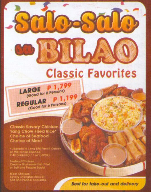 Classic Savory menu
