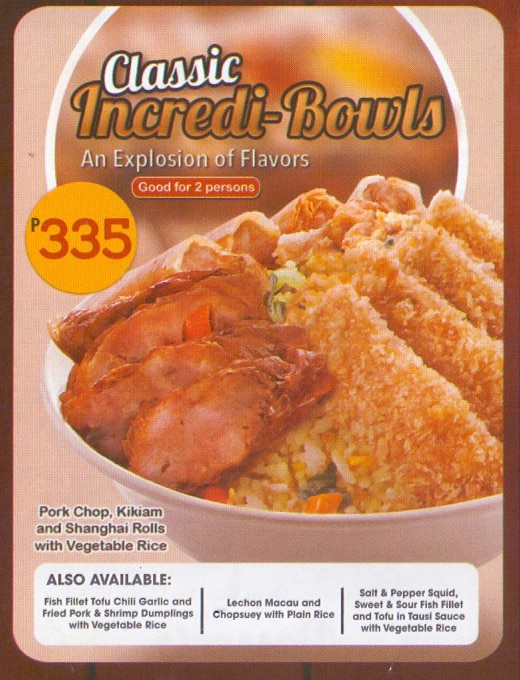 Classic Savory menu