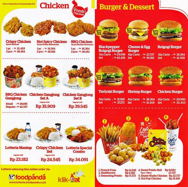 Lotteria Menu, Menu for Lotteria, Pondok Aren, Tangerang - Zomato Indonesia