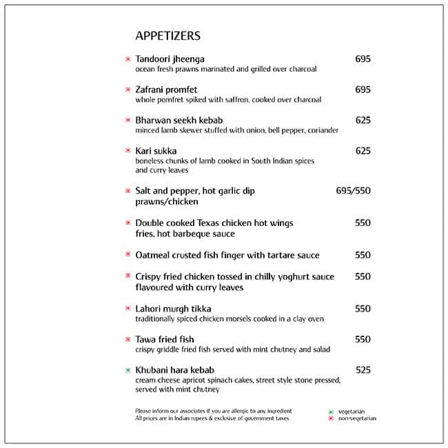 Thai Pavilion menu