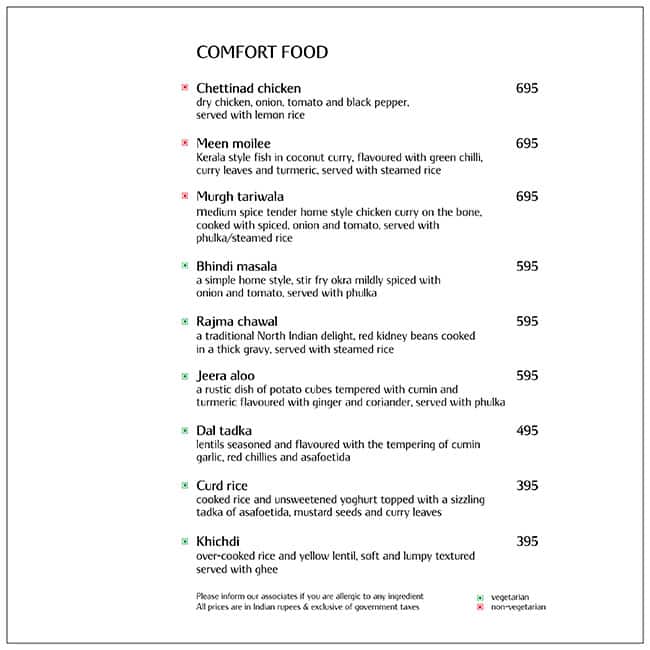 Thai Pavilion menu