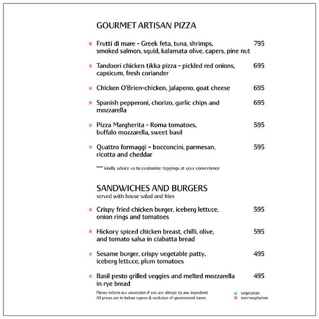 Thai Pavilion menu