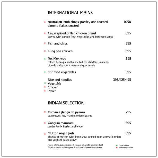 Thai Pavilion menu