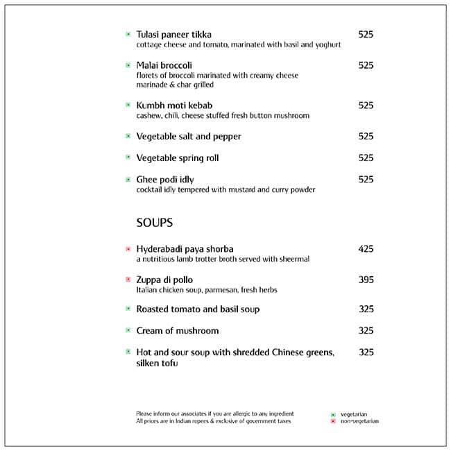 Thai Pavilion menu