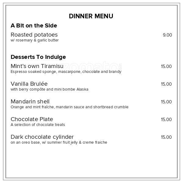 mint bistro menu