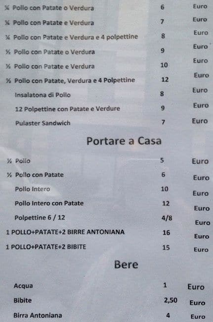 Menu di Pulaster 
