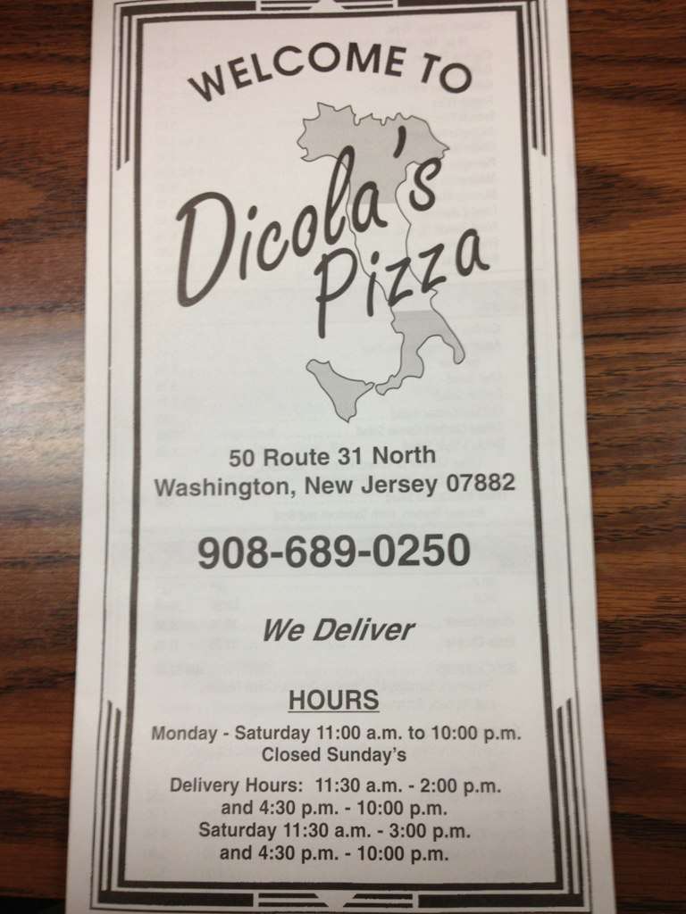 Dicola's Pizza Menu, Menu for Dicola's Pizza, Washington, Washington
