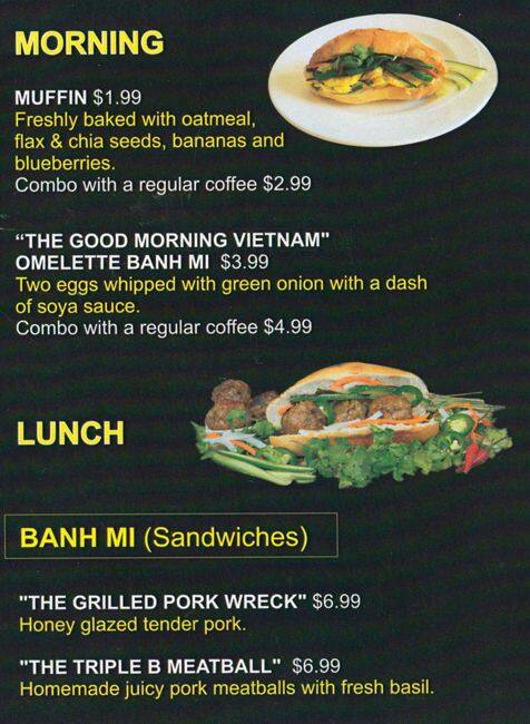 B's Banh Mi Menu, Menu for B's Banh Mi, Oakville, Toronto - Urbanspoon ...