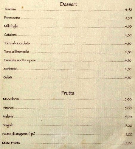 Menu di Il Portico 