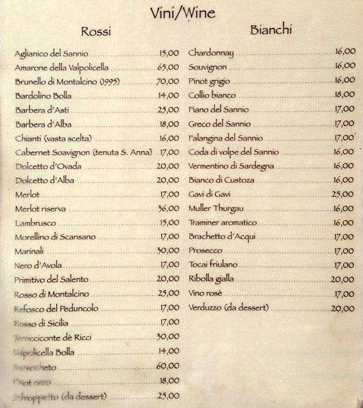 Menu di Il Portico 
