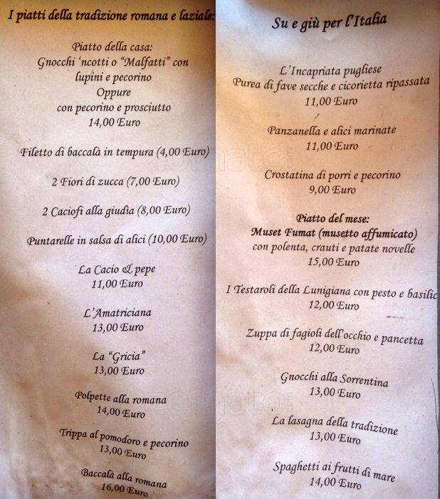 Menu di Enoteca Ferrara 
