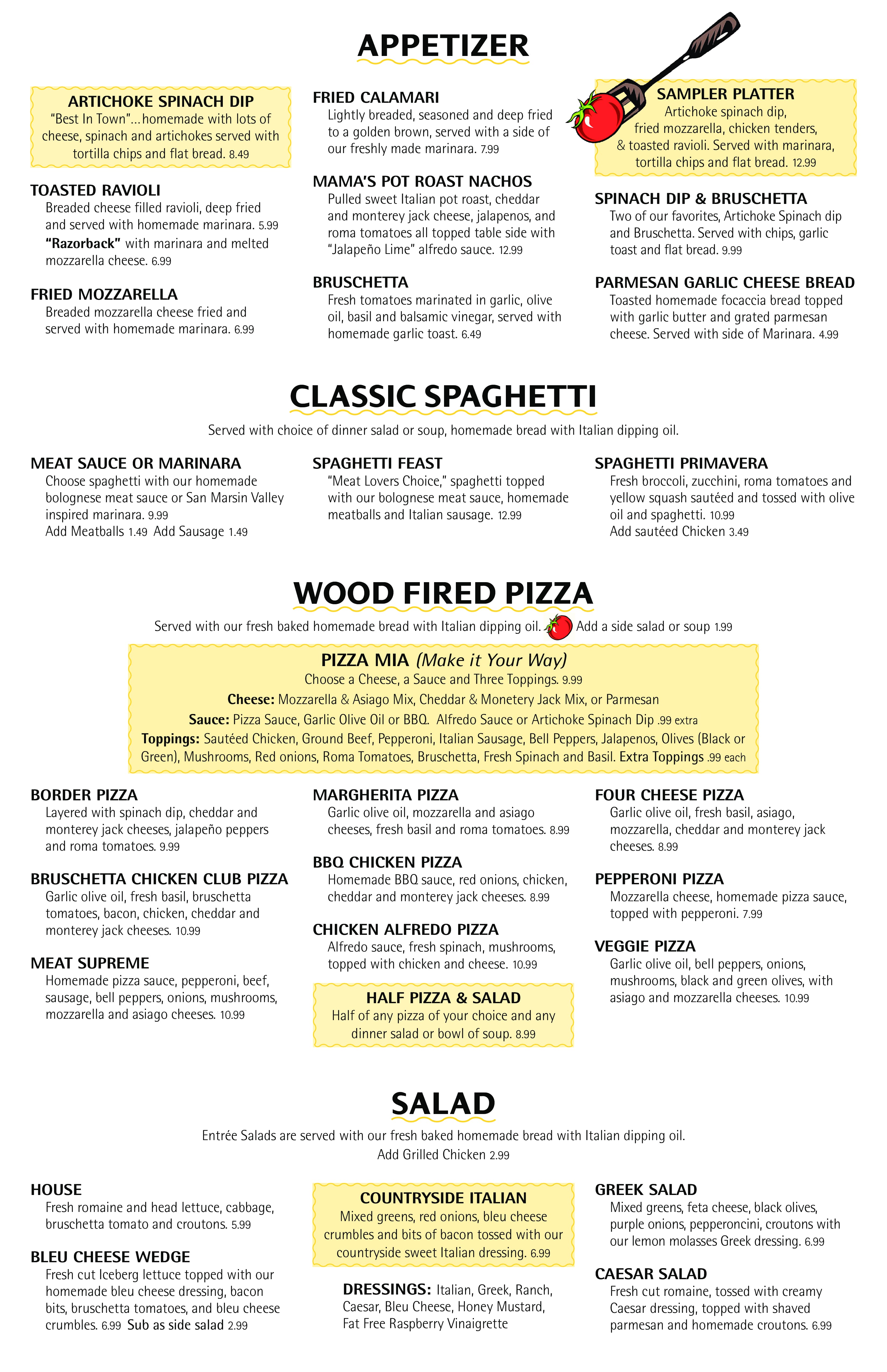 Noodles Italian Kitchen Menu, Menu for Noodles Italian Kitchen