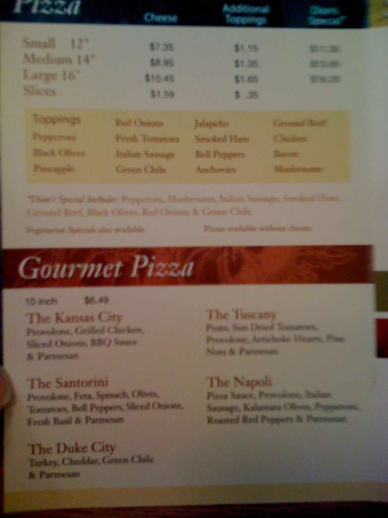 Dions Menu Lubbock Tx