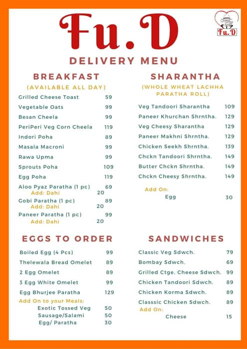 Fu D Menu Menu For Fu D Dlf Phase 3 Gurgaon