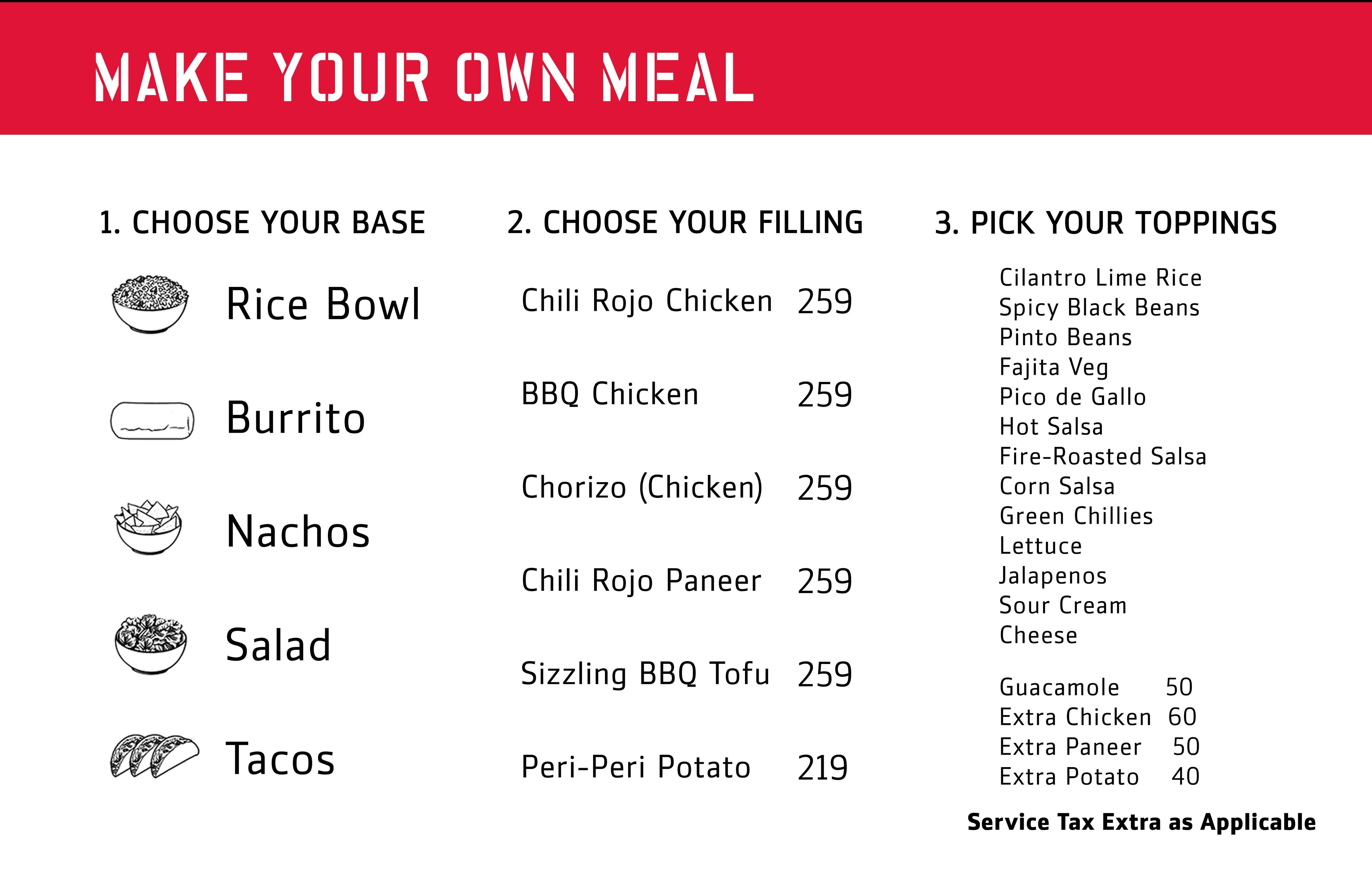 California Burrito Menu, Menu for California Burrito, International