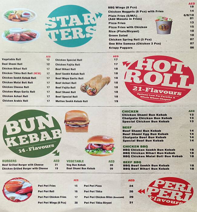 Menu at Emly Chilli, Oud Metha restaurant, Dubai