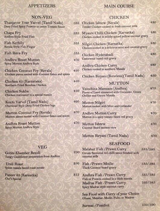Moets Coco Palm Menu, Menu for Moets Coco Palm, MG Road ...