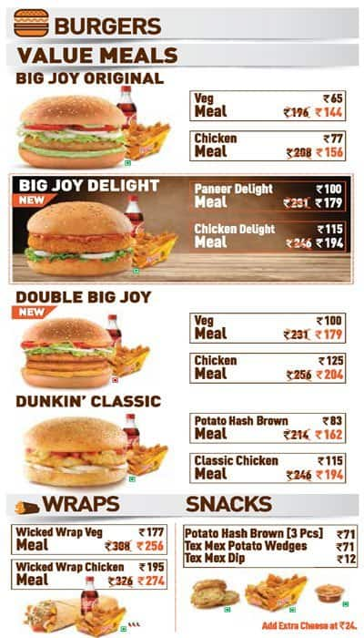 Dunkin' Donuts Menu, Menu for Dunkin' Donuts, Khar, Mumbai - Zomato