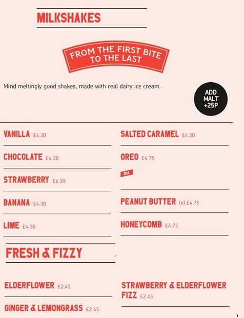 Menu at Gourmet Burger Kitchen pizzeria, London, Unit 22