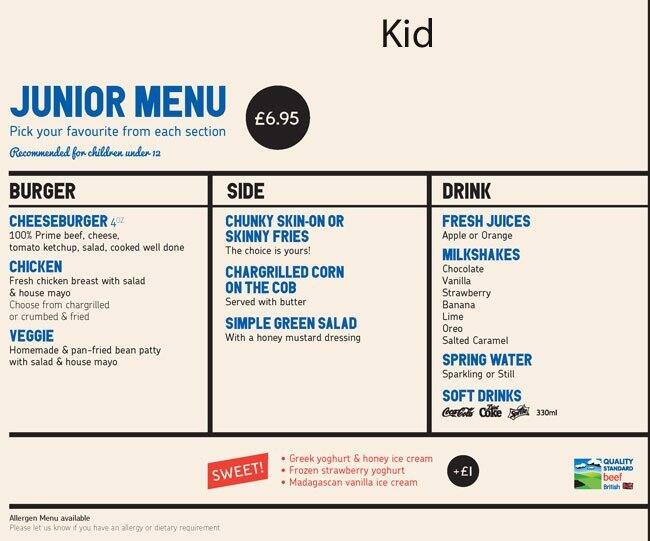 Menu at Gourmet Burger Kitchen pizzeria, London, Unit 22