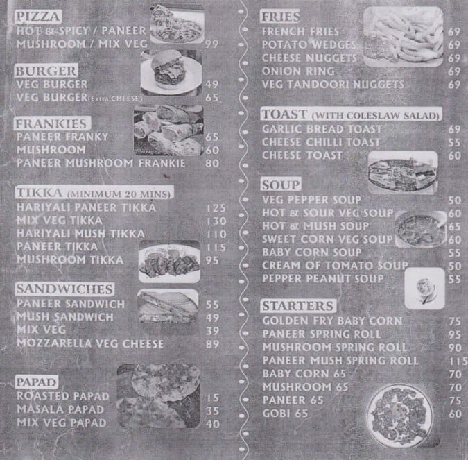 Devamirtha's menu