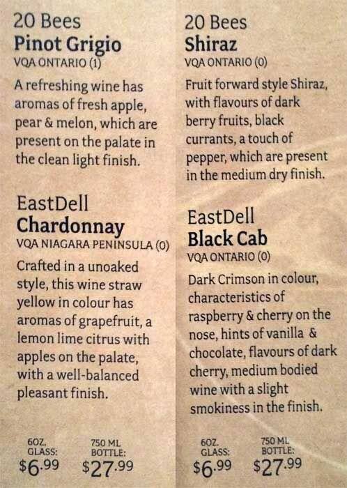 Irish Times menu
