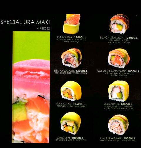 wasabi menu