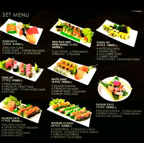 wasabi menu