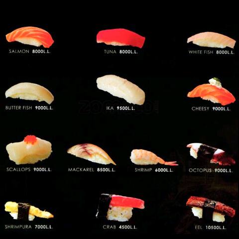 wasabi menu